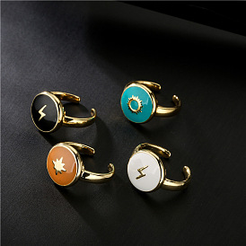 Geometric Open Ring for Women in 4 Colors, Dipped in 18K Gold - Unique and Stylish Statement Piece