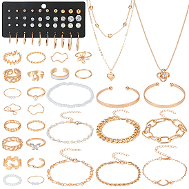 Комплект из колец, ожерелий, браслетов и серег из сплава