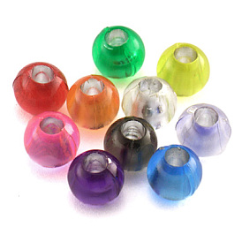 Transparent Acrylic Round Beads, 8mm, Hole: 3.5mm, about 2400pcs/500g