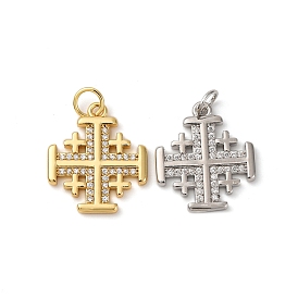 Латунные микро проложить кубического циркония подвески, крестик, с целью перехода в кольце, долговечный, без кадмия и без свинца, стойки покрытие