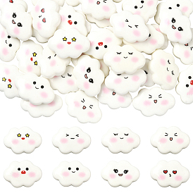 40 шт. 8 стили забавные непрозрачные кабошоны из смолы, облако со смайликом