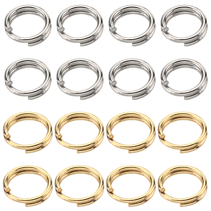 400шт. 2 цвета 304 разъемные кольца из нержавеющей стали, кольца с двойной петлей