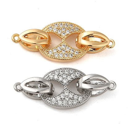 Латунное микропейв, прозрачный кубический цирконий, складные застежки, без кадмия, без никеля и без свинца, овальные