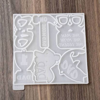 Moules pendentif en silicone bricolage, moules de résine, outils de moule d'artisanat en argile, carrée
