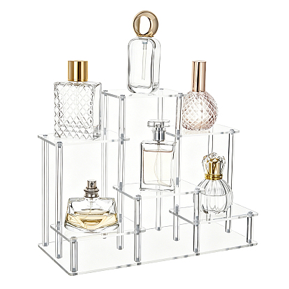 6-Tier Transparent Acrylic Display Risers for Jewelry, Rectangle