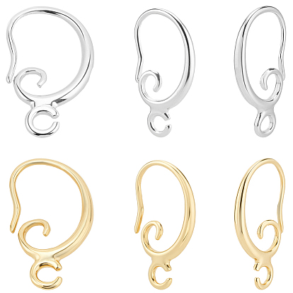 40 шт. 2 цвета латунные крючки для сережек, с горизонтальной петлей