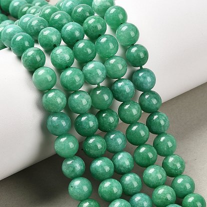 Натуральные и крашеные белого нефрита бусы пряди, имитация амазонит, круглые