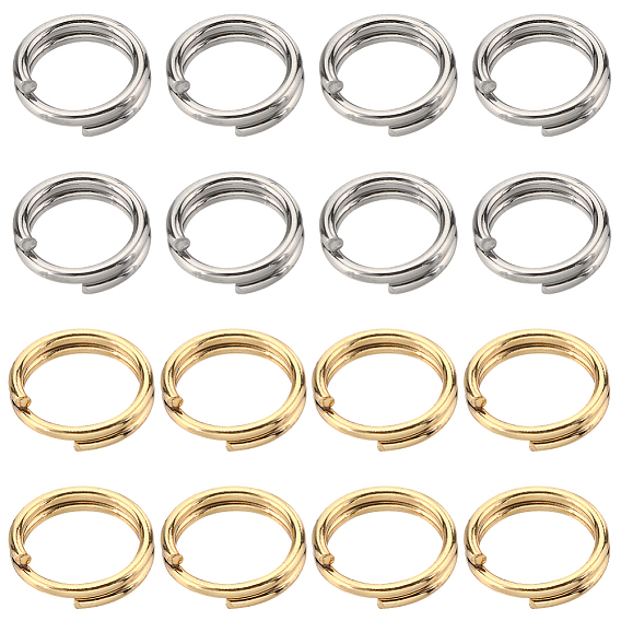 400шт. 2 цвета 304 разъемные кольца из нержавеющей стали, кольца с двойной петлей