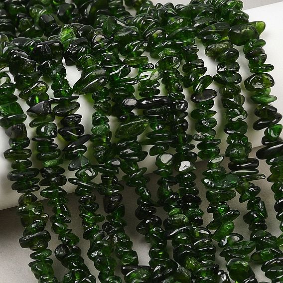 Натуральный зеленый диопсид бисер нити, самородки