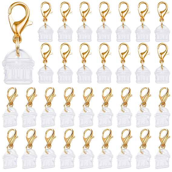 50Pcs Plastic Mobile Dustproof Plugs, with Alloy Lobster Claw Clasps