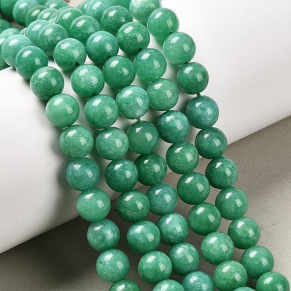 Натуральные и крашеные белого нефрита бусы пряди, имитация амазонит, круглые