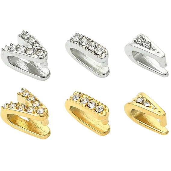 6 шт. 6 стили 304 поручни для ледорубов из нержавеющей стали, с кристально горный хрусталь