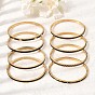 304 Stainless Steel Enamel Hinged Cuff Bangles for Women, Ion Plating(IP), Real 18K Gold Plated