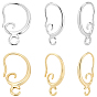 40 шт. 2 цвета латунные крючки для сережек, с горизонтальной петлей