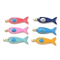 Ocean Dyed Synthetic Turquoise Pendants, Brass Enamel Fish Charms, Real 18K Gold Plated, Long-Lasting Plated, Rack Plating, Lead Free & Cadmium Free