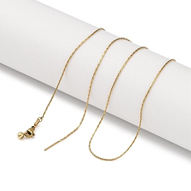 Ion plaing(ip) 304 ожерелья из нержавеющей стали с цепочкой Boston Link, регулируемые слайдерные ожерелья для женщин