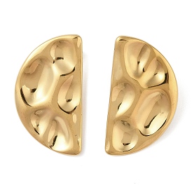 304 Stainless Steel Half Round Stud Earrings for Women