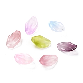 Electroplate Glass Charms, Petal