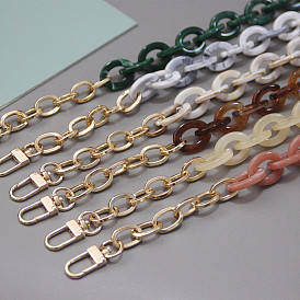 Acrylic Handbag Chain Straps, with Alloy Clasps, for Handbag or Shoulder Bag Replacement