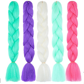 Luminous High Temperature Fiber Long Braids Wig Hair, Glow in the Dark Wig Braids