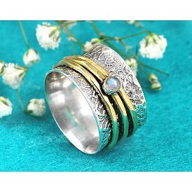 Retro-style White Sapphire Inlaid Ring - Trendy and Versatile Jewelry