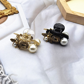 Pince à cheveux abeille en perles de style baroque vintage pour un look élégant et à la mode