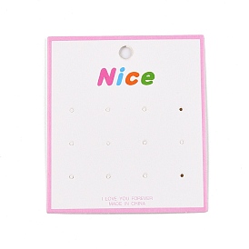 Rectangle Paper Earring Display Cards, with Word Nice