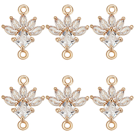 10шт. k9 стеклянные соединительные подвески, цветочные звенья с фурнитурой из латуни золотистого цвета