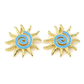Pendentifs en laiton avec émail bleu ciel, charmes de soleil
