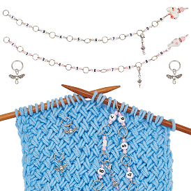 4Наборы инструментов для вязания животных «сделай сам», включая маркеры для подвесных петель и цепочки для подвесок «кролик-кошка»