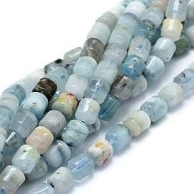 Perlas naturales de color turquesa hebras, columna