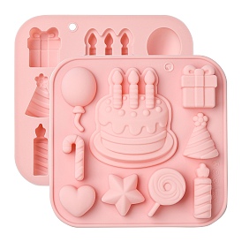 2шт. силиконовые формы на тему дня рождения для поделок своими руками