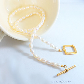 Ожерелье в минималистском французском стиле с застежкой из пресноводного жемчуга для женщин