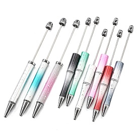 Plastic Beadable Pen, Ball-Point Pen with Steel Pole, for DIY Personalized Pen with Jewelry Beads