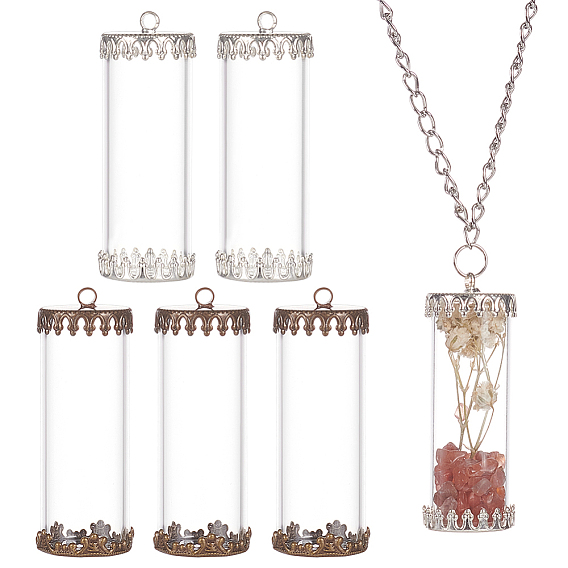 Набор для изготовления кулона из бутылки желаний своими руками, в том числе подвески для бутылок из прозрачного стекла, подвесные поручни из железной шапки