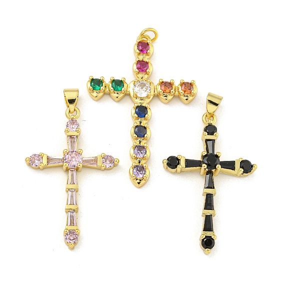 Крестообразная стойка, латунные подвески с цирконием, без кадмия и без свинца, реальный 18 k позолоченный, с целью перехода в кольце