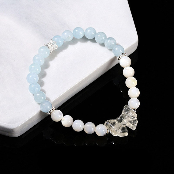 Природных драгоценных камней круглых бусин растянуть браслеты