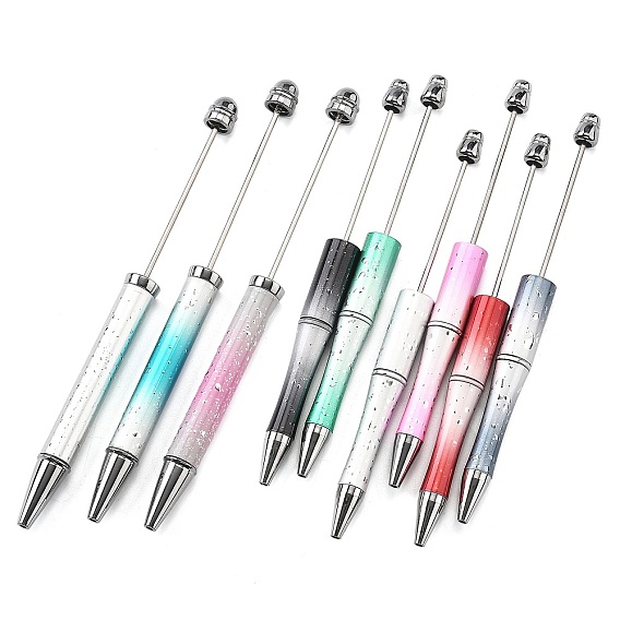 Пластиковая ручка-бусина, шариковая ручка со стальным стержнем, для индивидуальной ручки с ювелирными бусинами