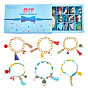 279 DIY-Armband-Sets mit Obstmotiven, einschließlich Legierungs-Emaille-Anhänger, Rondelle Glasperlen, Wildlederfransen, Eisenketten verdreht, elastischer Kristallfaden und Klauenverschlüsse