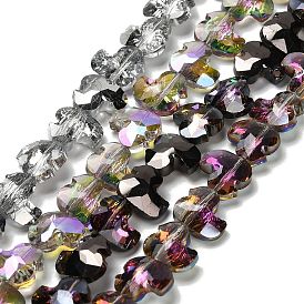 Стеклянные бусины с гальваническим покрытием , утка, граненые