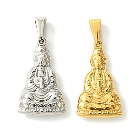 Vacuum Plating 304 Stainless Steel Pendants, Avalokitesvara Charm