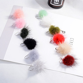 Long Fur Ball Earrings with Sweet and Elegant Temperament - Trendy and Charming
