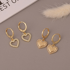Minimalist Heart-shaped Earrings for Women, Chic Peach and Love Ear Drops as Gift