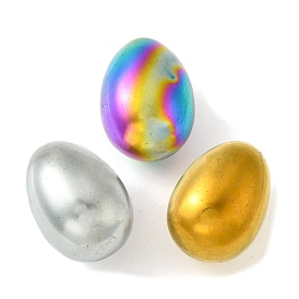 Electroplated Synthetic Non-Magnetic Hematite Palm Stones, Egg Reiki Polished Healing Pocket Stone for Anxiety Stress Relief Therapy