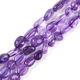 Natural Amethyst Beads Strands, Nuggets, Tumbled Stone, Grade AB