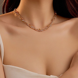 3 цвета 304 плетеная круглая цепочка-змейка из нержавеющей стали 3 стильные ожерелья для женщин