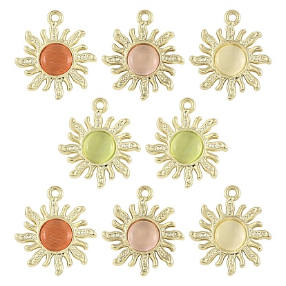 8шт. 4 цвета сплава подвески в форме кошачьего глаза, солнечные чары, золотые