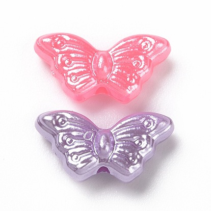 Imitation Pearl Acrylic Beads, Butterfly