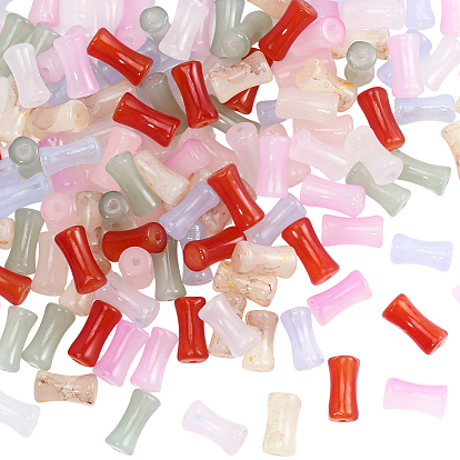 200шт. стеклянные бусины для выпечки, бамбук, с блеском порошок, два тона