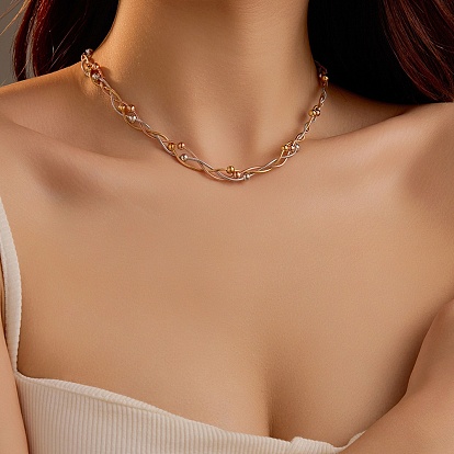 3 цвета 304 плетеная круглая цепочка-змейка из нержавеющей стали 3 стильные ожерелья для женщин